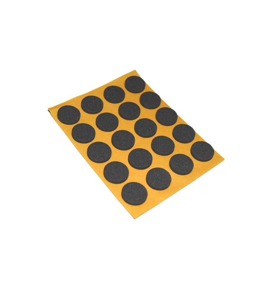 ANTISCIVOLO "MUSSIT" TONDI IN EPDM ADESIVA NERA Ø 14 MM. - SPESSORE 2,5 MM. - 20 PZ.