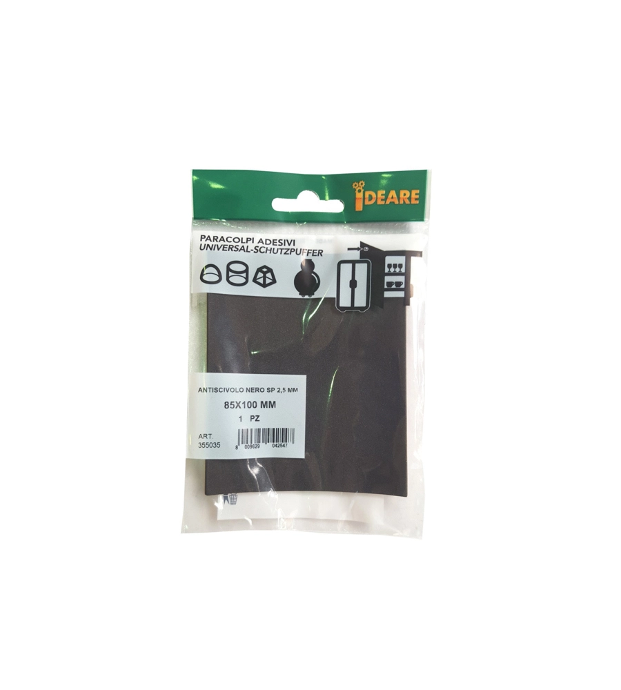 ANTISCIVOLO "MUSSIT" IN EPDM ADESIVA NERA 85 X 100 MM. - SPESSORE 2,5 MM. - 1 PZ.