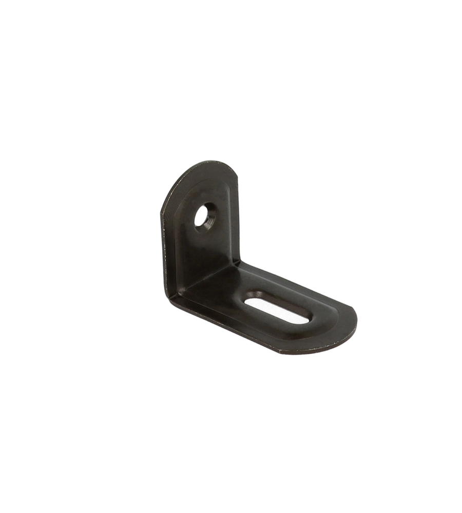 LASTRINE AD ANGOLO CON ASOLA IN ACCIAIO COLORE NERO 23X28X38 MM. 4 PZ.