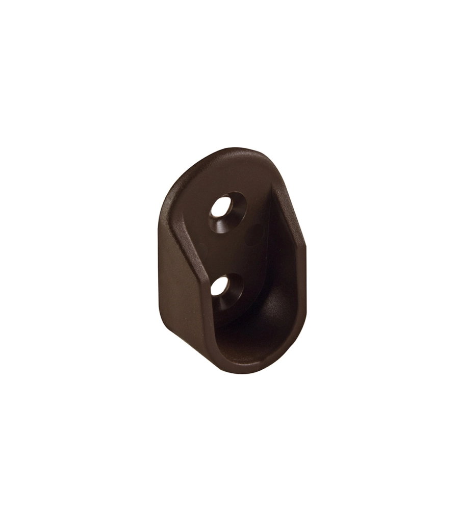 SUPPORTI LATERALI PER TUBO OVALE IN PLASTICA MARRONE 2 PZ.