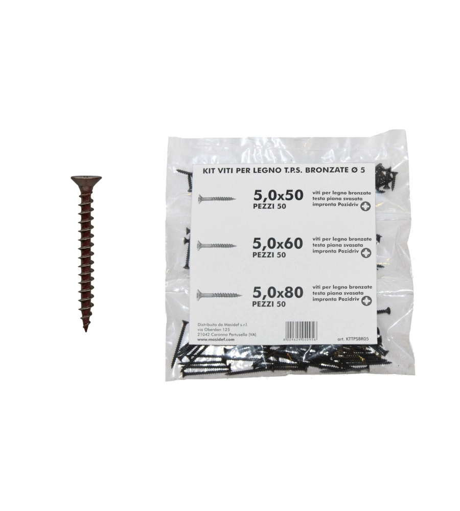 KIT VITI PER LEGNO T.P.S. BRONZATE Ø 5 - 150 PZ.