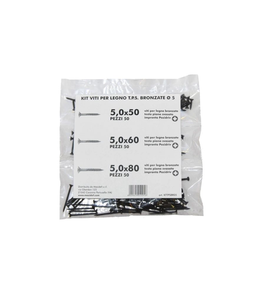 KIT VITI PER LEGNO T.P.S. BRONZATE Ø 5 - 150 PZ.