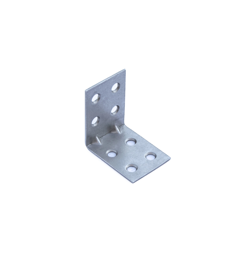 PIASTRINA DI GIUNZIONE AD ANGOLO INOX 40 X 40 X 30 SPESSORE 2 MM.