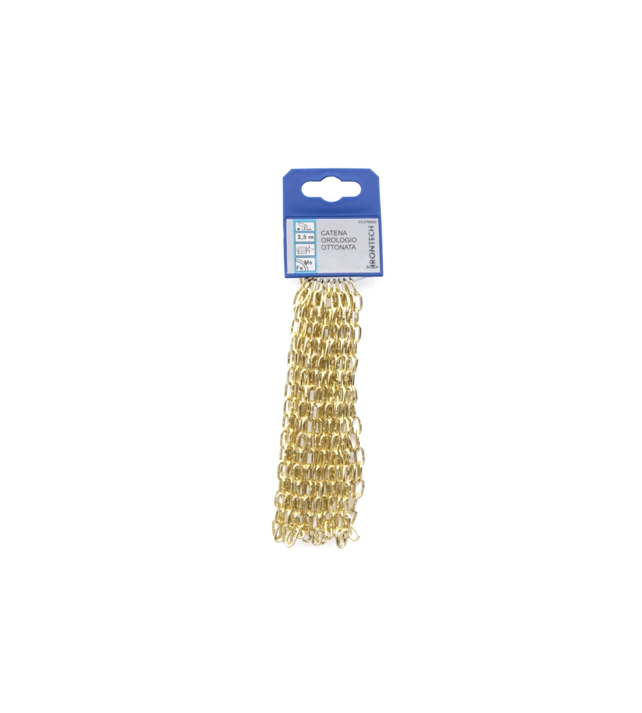 CATENA FORZATINA PRETAGLIATA Ø 1,6 MM. IN ACCIAO OTTONATO 2,5 MT.