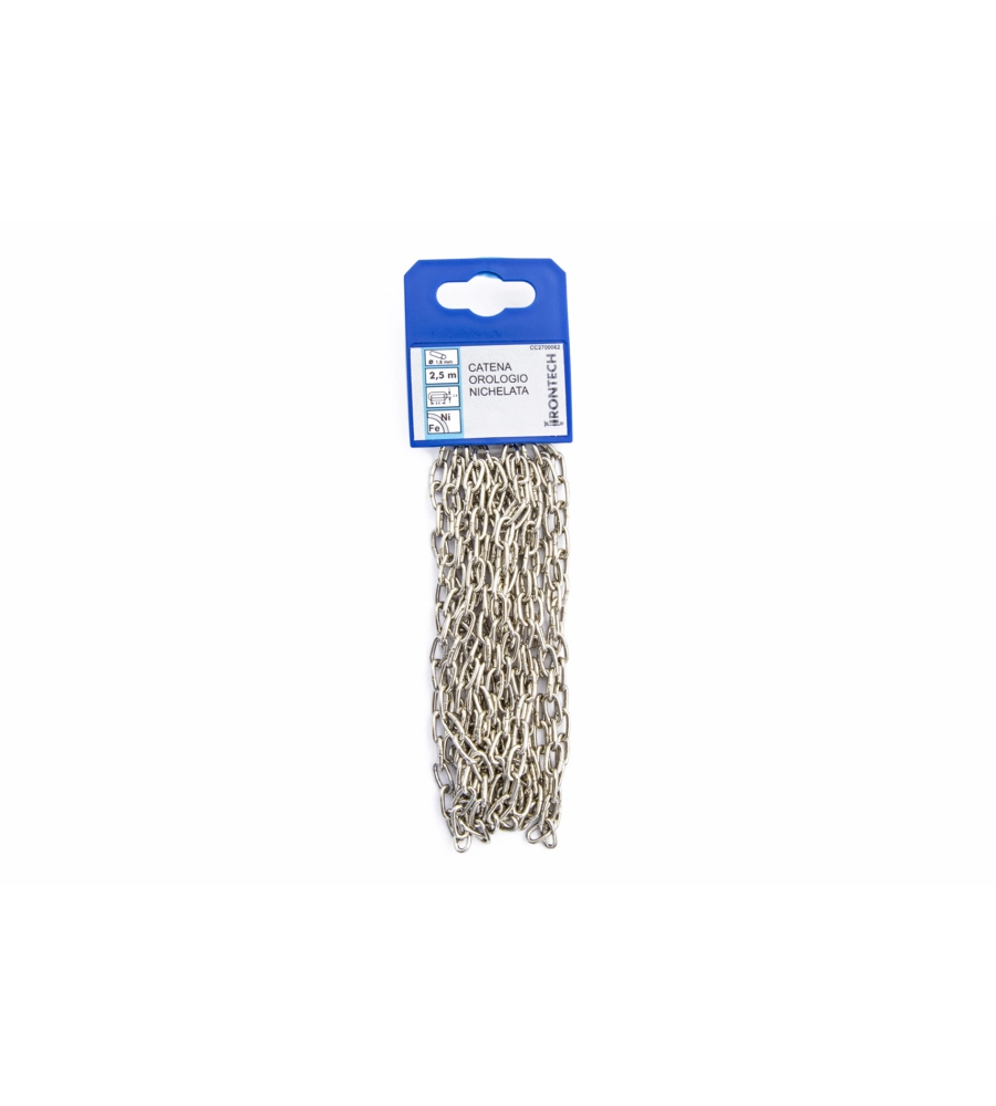 CATENA FORZATINA PRETAGLIATA Ø 1,6 MM. IN ACCIAIO NICHELATO 2,5 MT.