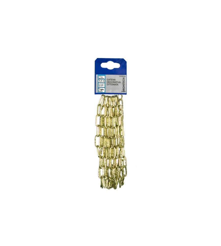 CATENA DECORATIVA PRETAGLIATA Ø 2 MM. IN ACCIAIO OTTONATO 2,5 MT.