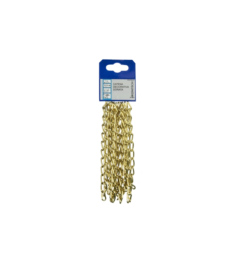 CATENA DECORATIVA PRETAGLIATA Ø 2 MM. IN ACCIAIO OTTONATO 2,5 MT.