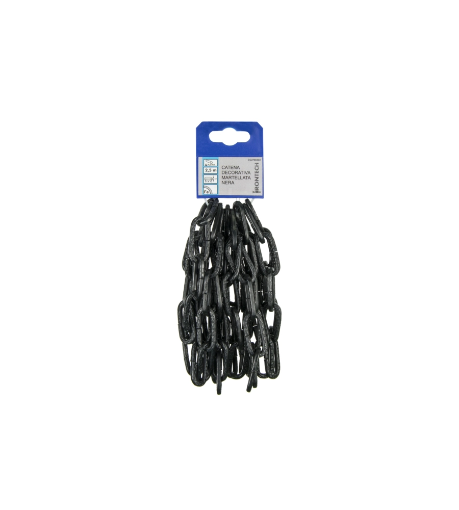 CATENA DECORATIVA PRETAGLIATA Ø 4 MM. IN ACCIAIO NERO 2,5 MT.