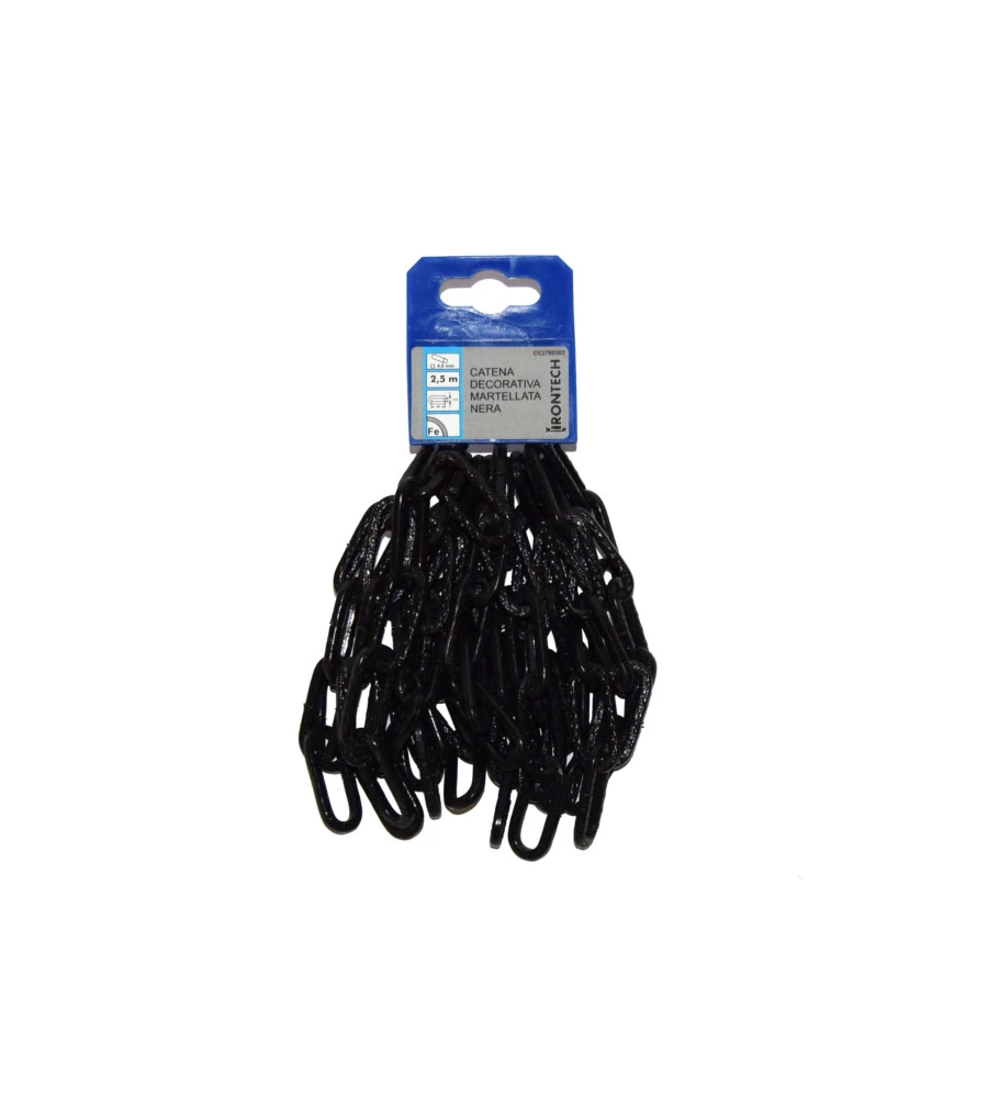 CATENA DECORATIVA PRETAGLIATA Ø 4 MM. IN ACCIAIO NERO 2,5 MT.