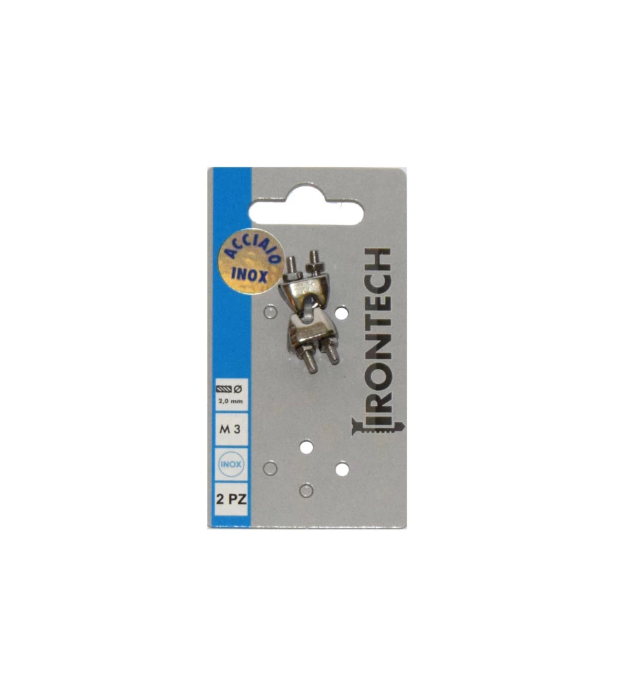 MORSETTO PER FUNI Ø 2 MM. IN ACCIAIO INOX A4 - AISI 316 - 2 PZ.