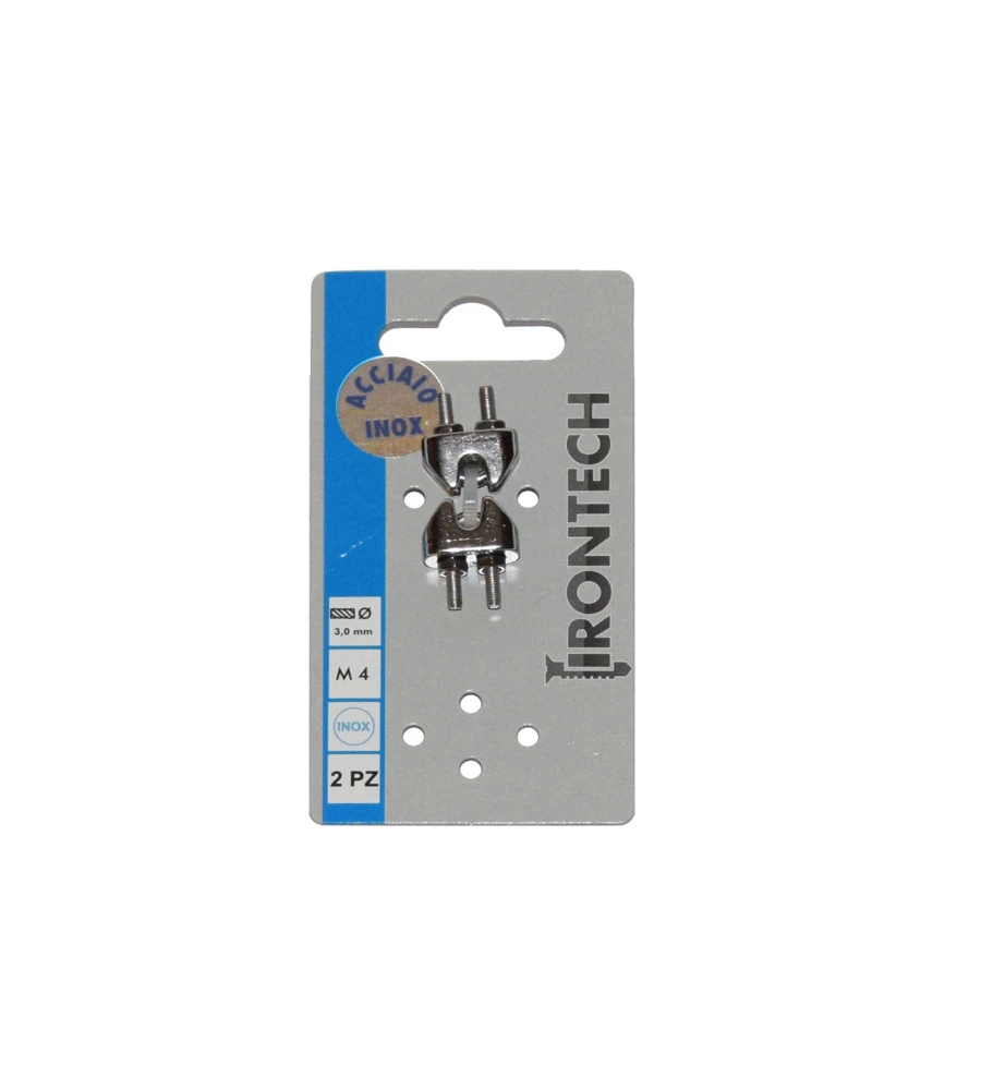MORSETTO PER FUNI Ø 3 MM. IN ACCIAIO INOX A4 - AISI 316 - 2 PZ.