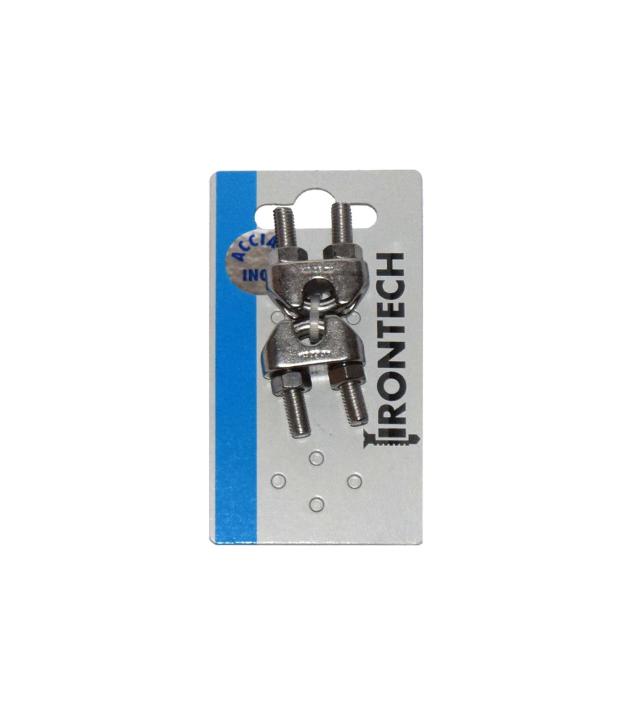 MORSETTO PER FUNI Ø 8 MM. IN ACCIAIO INOX A4 - AISI 316 - 2 PZ.