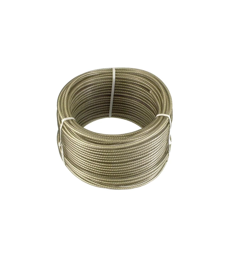 CAVO MULTIUSO Ø 3 MM. IN FERRO ZINCATO PLASTIFICATO, ANIMA IN  FIBRA TESSILE 20 MT.