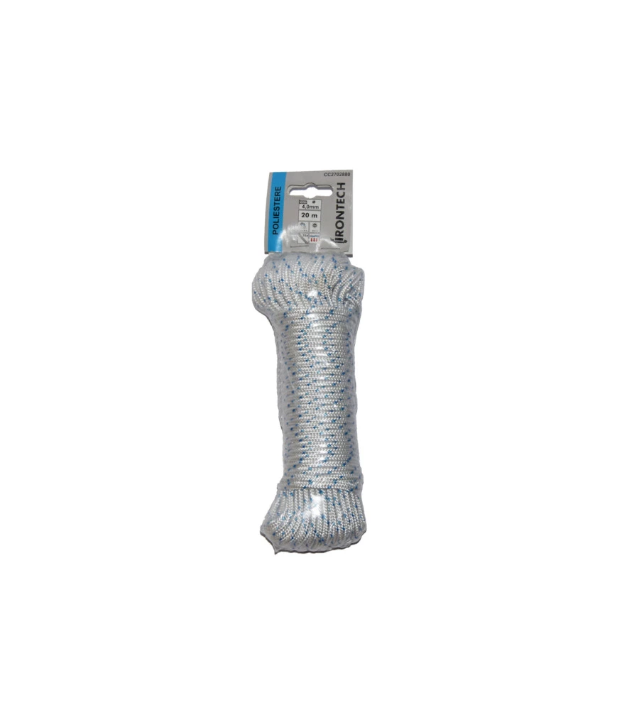 CORDA IN POLIESTERE BIANCA/BLU Ø 4 X 20 MT.