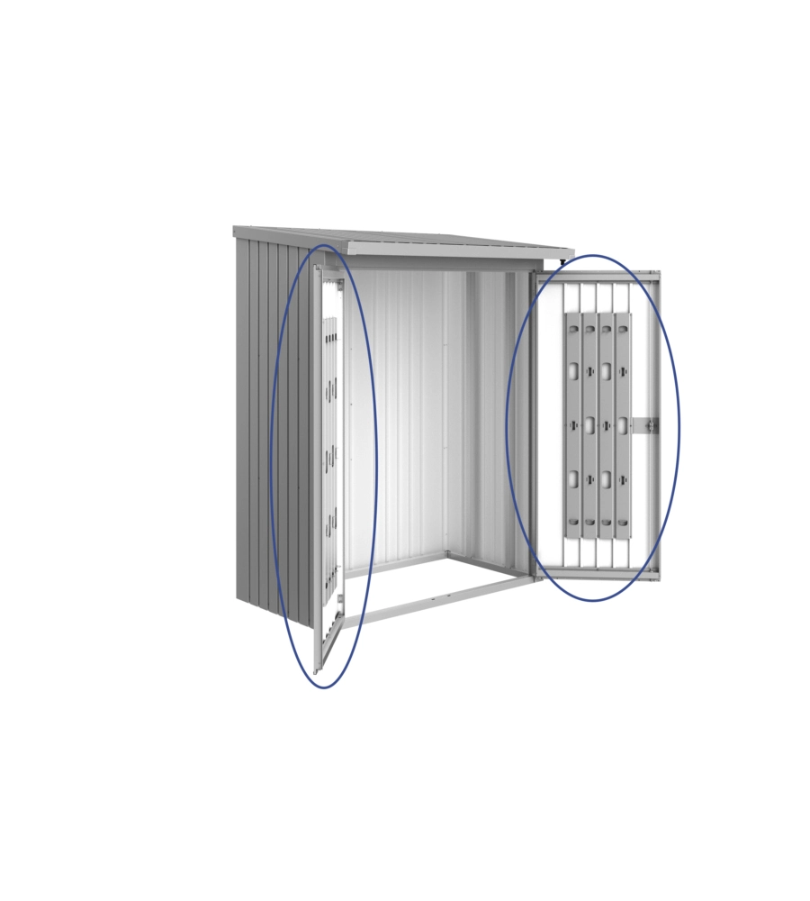 SET PORTE BIOHORT PER "WOODSTOCK 150" GRIGIO QUARZO METALLIZZATO - 38001