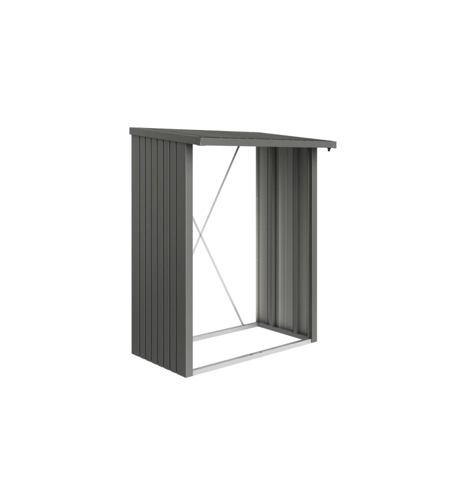 LEGNAIA BIOHORT "WOODSTOCK 150" IN ACCIAIO ZINCATO GRIGIO QUARZO METALLIZZATO, 157X102X199 CM - 38010