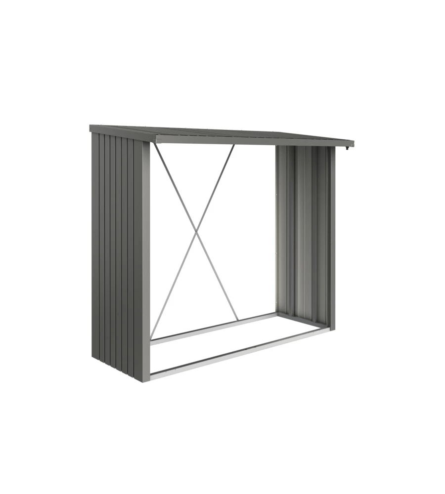 LEGNAIA BIOHORT "WOODSTOCK 230" IN ACCIAIO ZINCATO GRIGIO QUARZO METALLIZZATO, 2297X102X199 CM - 38020