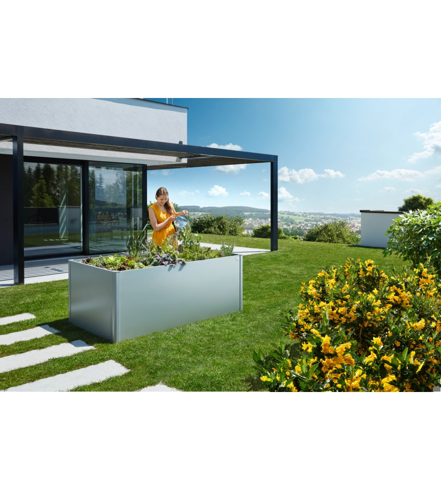 AIUOLA RIALZATA 2X1 GRIGIO SCURO METALLIZZATO - BIOHORT. 65015