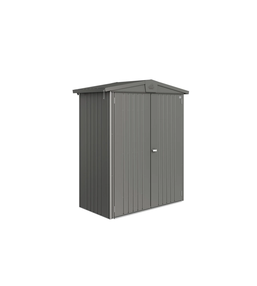 CASETTA DA GIARDINO BIOHORT "EUROPA  1" IN ACCIAIO ZINCATO COLORE GRIGIO QUARZO METALLIZZATO 172X84X196 CM