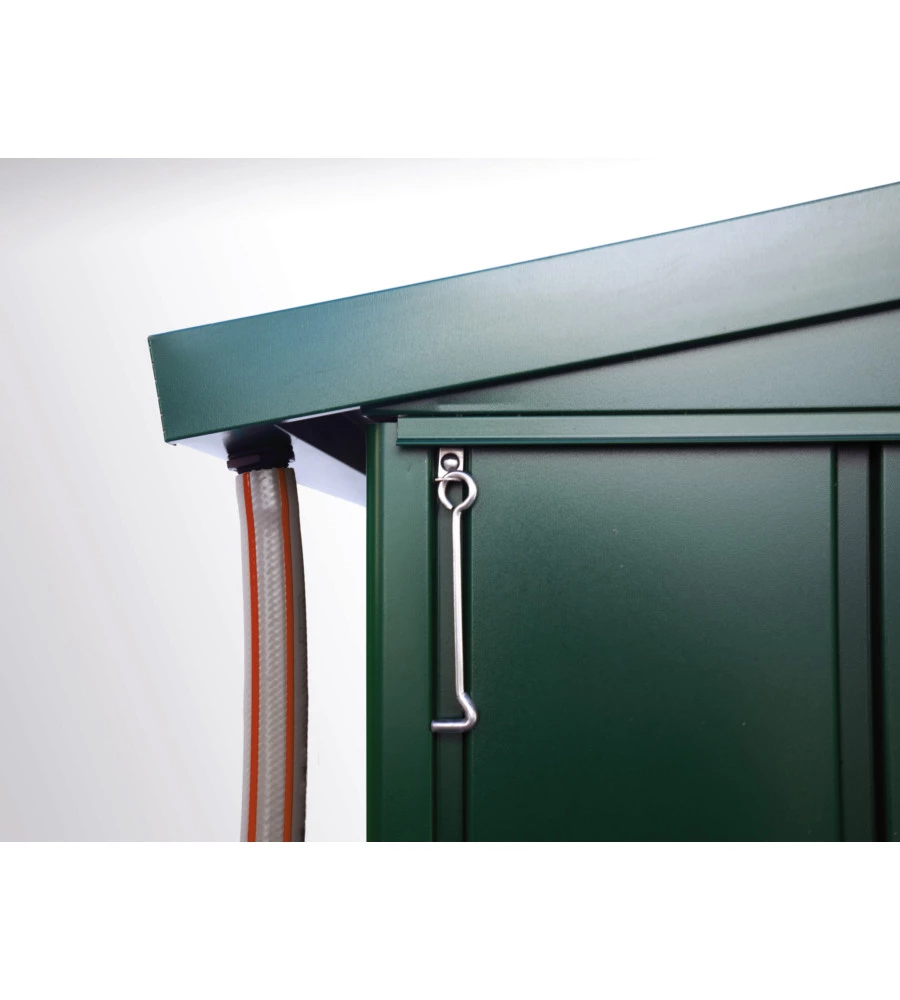 CASETTA DA GIARDINO BIOHORT "EUROPA  1" IN ACCIAIO ZINCATO COLORE GRIGIO QUARZO METALLIZZATO 172X84X196 CM
