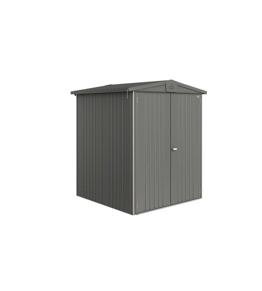 CASETTA DA GIARDINO BIOHORT "EUROPA  2" IN ACCIAIO ZINCATO COLORE GRIGIO QUARZO METALLIZZATO 172X156X196 CM