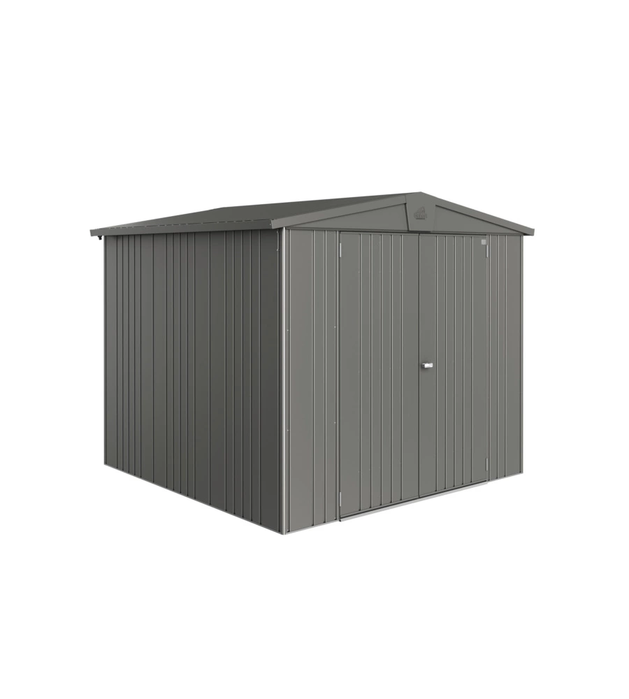 CASETTA DA GIARDINO BIOHORT "EUROPA  4" IN ACCIAIO ZINCATO COLORE GRIGIO QUARZO METALLIZZATO 244X228X203 CM
