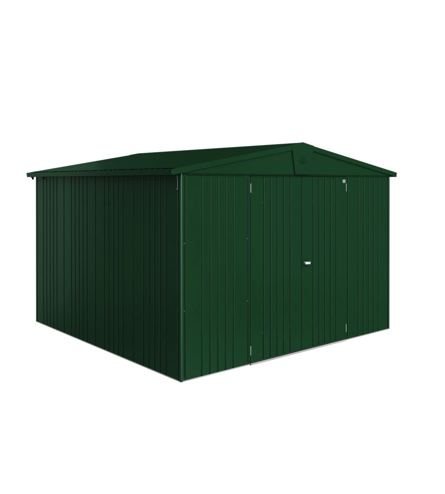 CASETTA DA GIARDINO BIOHORT "EUROPA  7" IN ACCIAIO ZINCATO COLORE VERDE SCURO 316X300X209 CM
