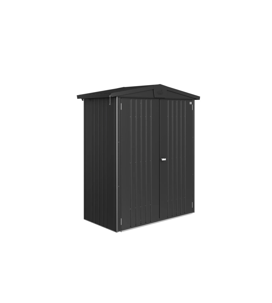 CASETTA DA GIARDINO BIOHORT "EUROPA  1" IN ACCIAIO ZINCATO COLORE GRIGIO SCURO METALLIZZATO 172X84X196 CM