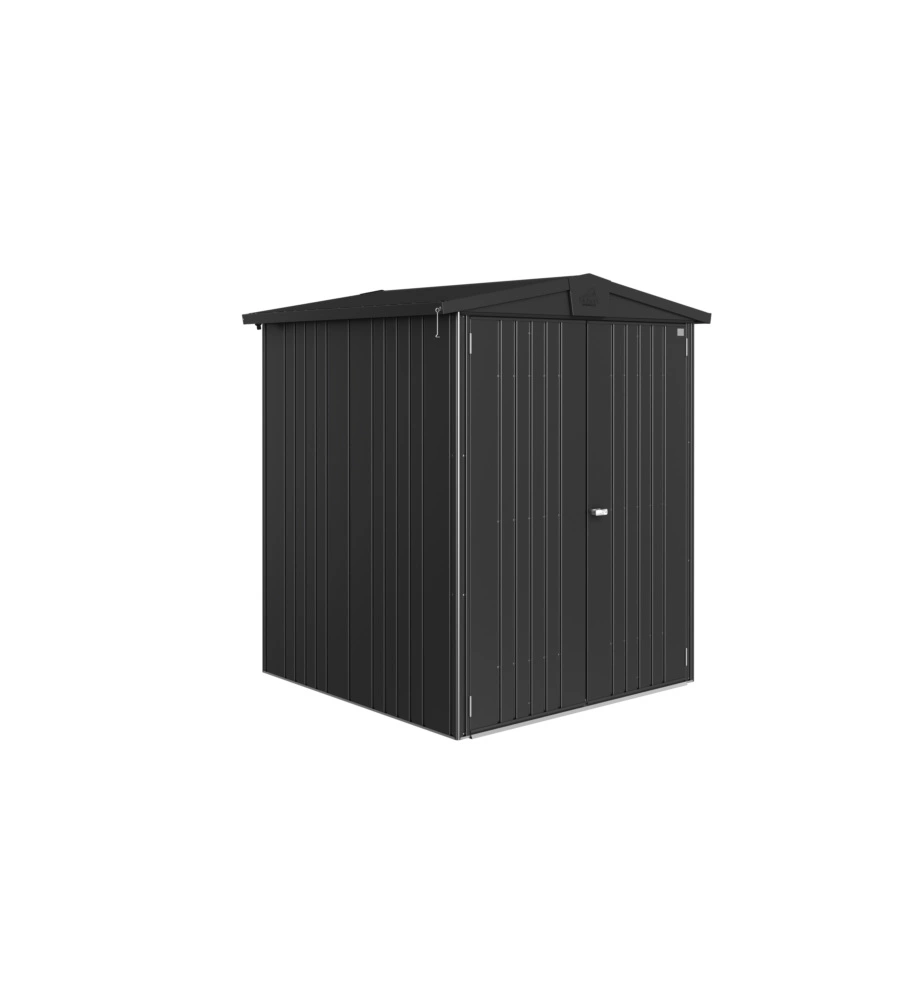 CASETTA DA GIARDINO BIOHORT "EUROPA  2" IN ACCIAIO ZINCATO COLORE GRIGIO SCURO METALLIZZATO 172X156X196 CM