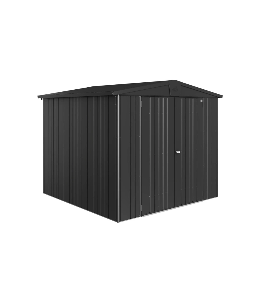 CASETTA DA GIARDINO BIOHORT "EUROPA  4" IN ACCIAIO ZINCATO COLORE GRIGIO SCURO METALLIZZATO 244X228X203 CM