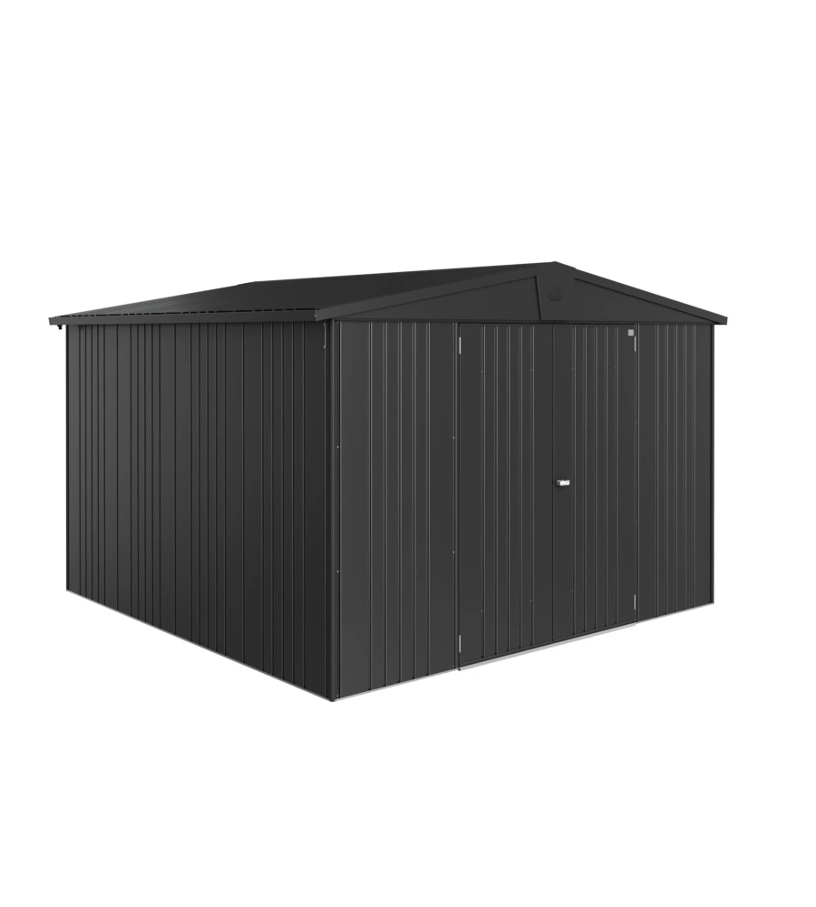 CASETTA DA GIARDINO BIOHORT "EUROPA  7" IN ACCIAIO ZINCATO COLORE GRIGIO SCURO METALLIZZATO 316X300X209 CM