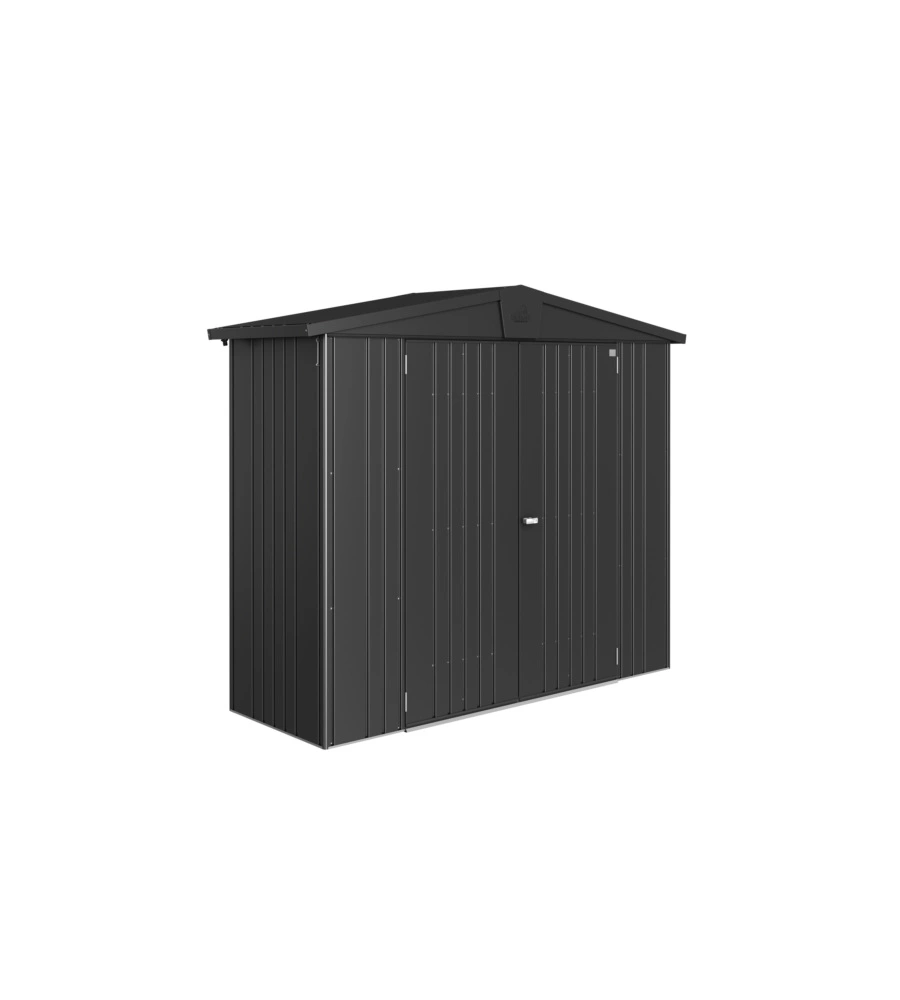 CASETTA DA GIARDINO BIOHORT "EUROPA  2A" IN ACCIAIO ZINCATO COLORE GRIGIO SCURO METALLIZZATO 244X84X203 CM