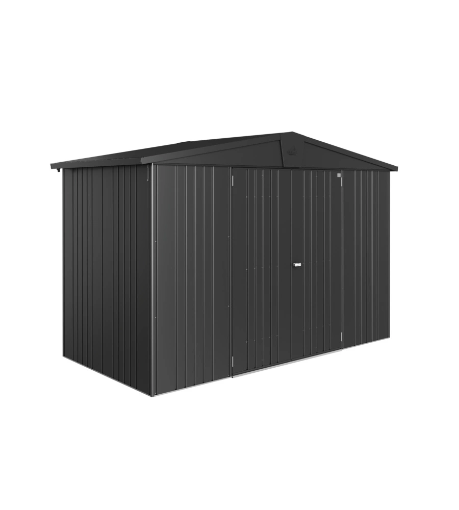 CASETTA DA GIARDINO BIOHORT "EUROPA  4A" IN ACCIAIO ZINCATO COLOREGRIGIO SCURO METALLIZZATO 316X156X209 CM