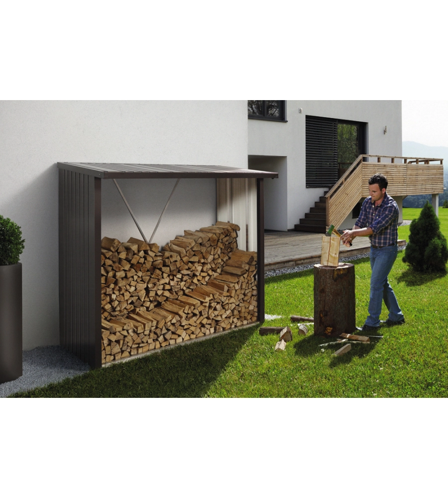 LEGNAIA BIOHORT "WOODSTOCK 230" IN ACCIAIO ZINCATO GRIGIO SCURO METALLIZZATO, 2297X102X199 CM - 37020