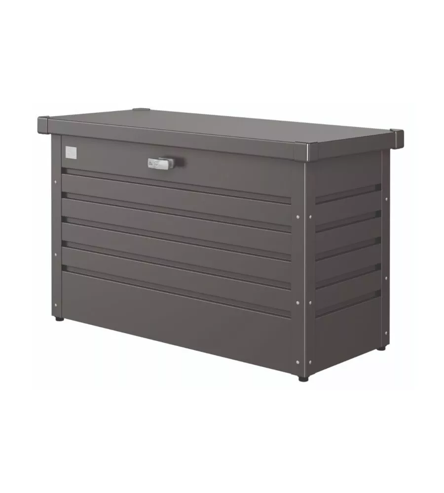 BAULE DA ESTERNO IMPERMEABILE BIOHORT "100" IN ACCIAIO ZINCATO GRIGIO SCURO METALLIZZATO 195 LT 101X46X61 CM - COD. 65010