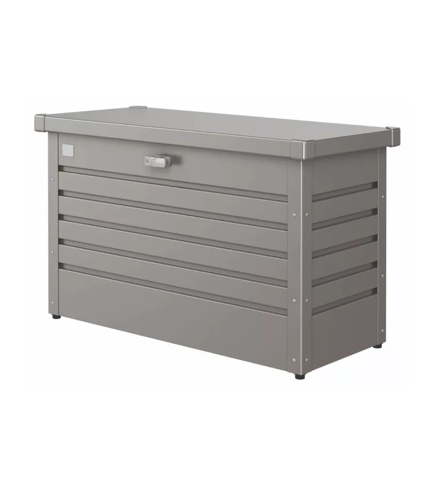 BAULE DA ESTERNO IMPERMEABILE BIOHORT "100" IN ACCIAIO ZINCATO GRIGIO QUARZO METALLIZZATO 195 LT 101X46X61 CM - COD. 68010