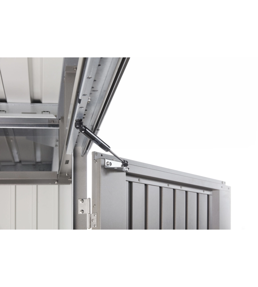 CASETTA DA GIARDINO BIOHORT "HIGHLINE H2" IN ACCIAIO ZINCATO COLORE GRIGIO SCURO METALLIZZATO CON PORTA BATTENTE SEMPLICE 275X195X222 CM - COD. 84030