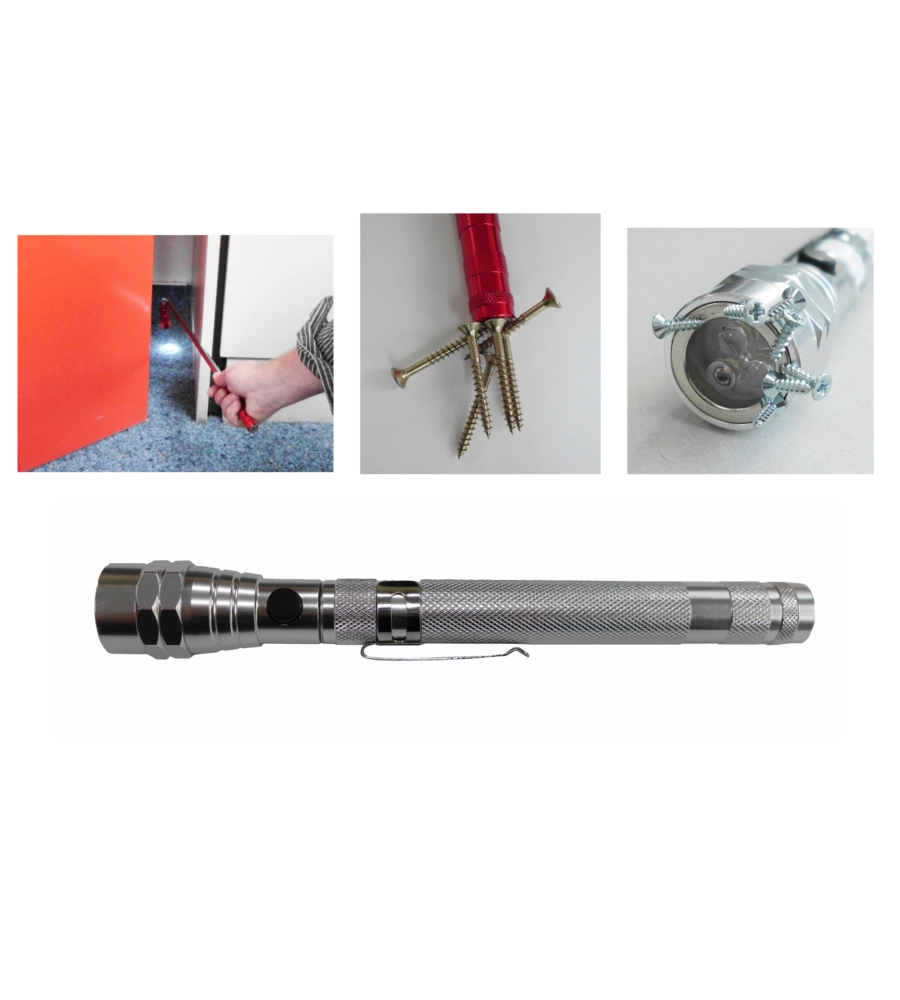 BACCHETTA SNODATA A LED TASCABILE, MAGNETICA, TELESCOPICA