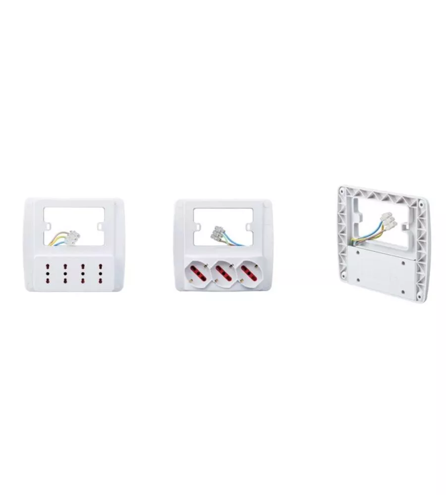 PRESA MULTIPLA DA PARETE "EMILIA SMART" CON 4 PRESE BIVALENTI 10/16A - NERA.