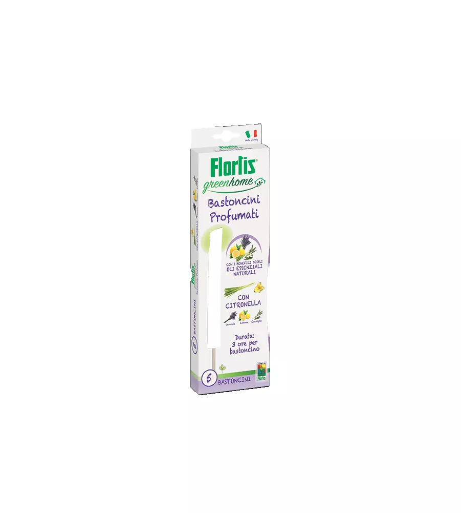 BASTONCINI ANTIZANZARE FLORTIS ALLA CITRONELLA 5 PEZZI