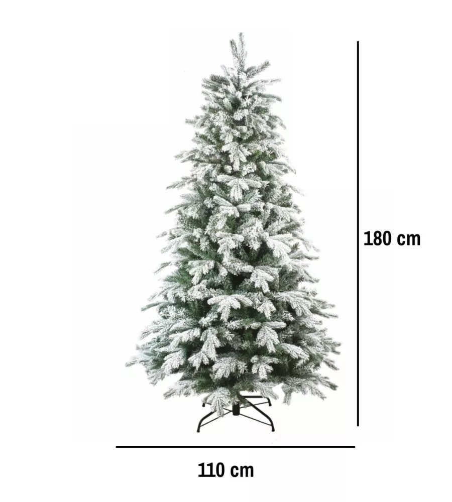 ALBERO DI NATALE ARTIFICIALE XMAS JOY "FIOCCO NEVE" VERDE EFFETTO INNEVATO 180 CM