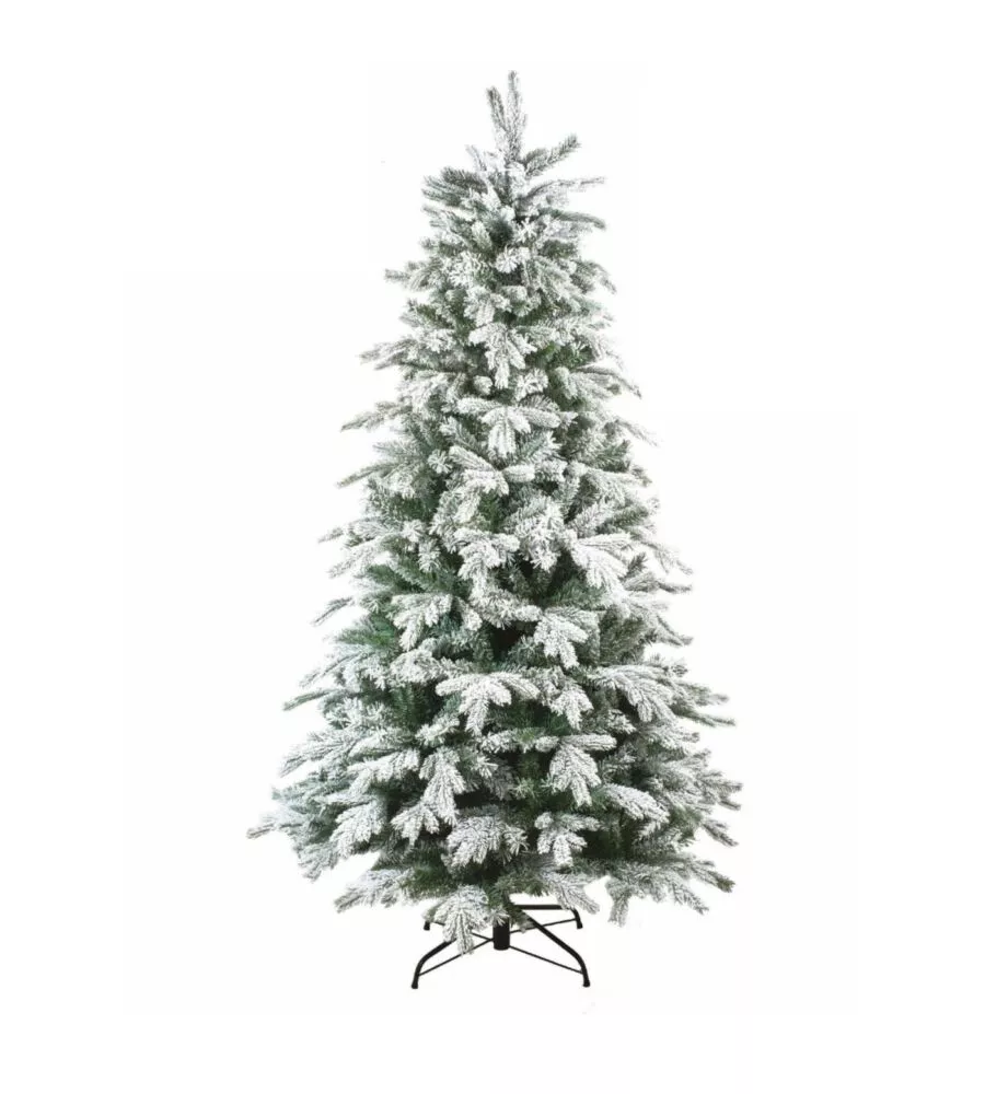ALBERO DI NATALE ARTIFICIALE XMAS JOY "FIOCCO NEVE" VERDE EFFETTO INNEVATO 210 CM