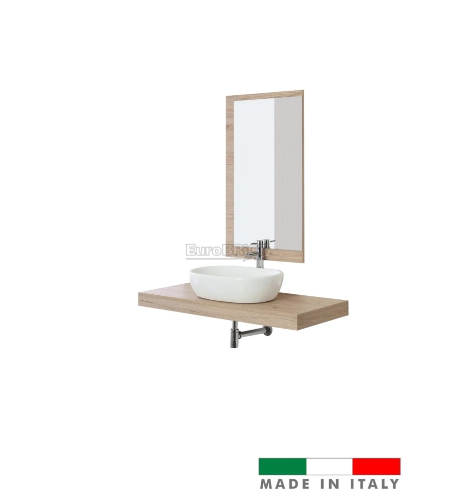 MOBILE BAGNO SOSPESO "SHELF" FINITURA ROVERE, 120X50X8 CM