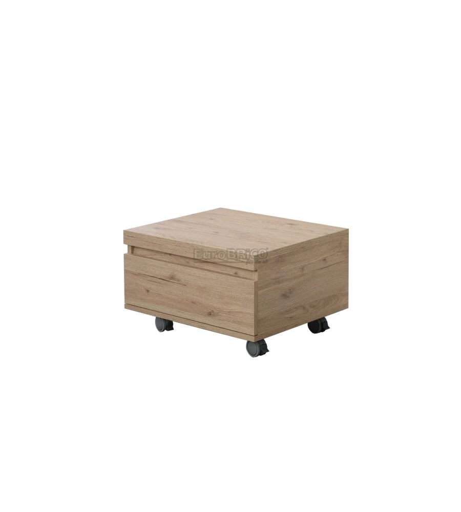 CASSETTIERA SU RUOTE "SHELF" 1 CASSETTO ROVERE, 58X48X29,5 CM