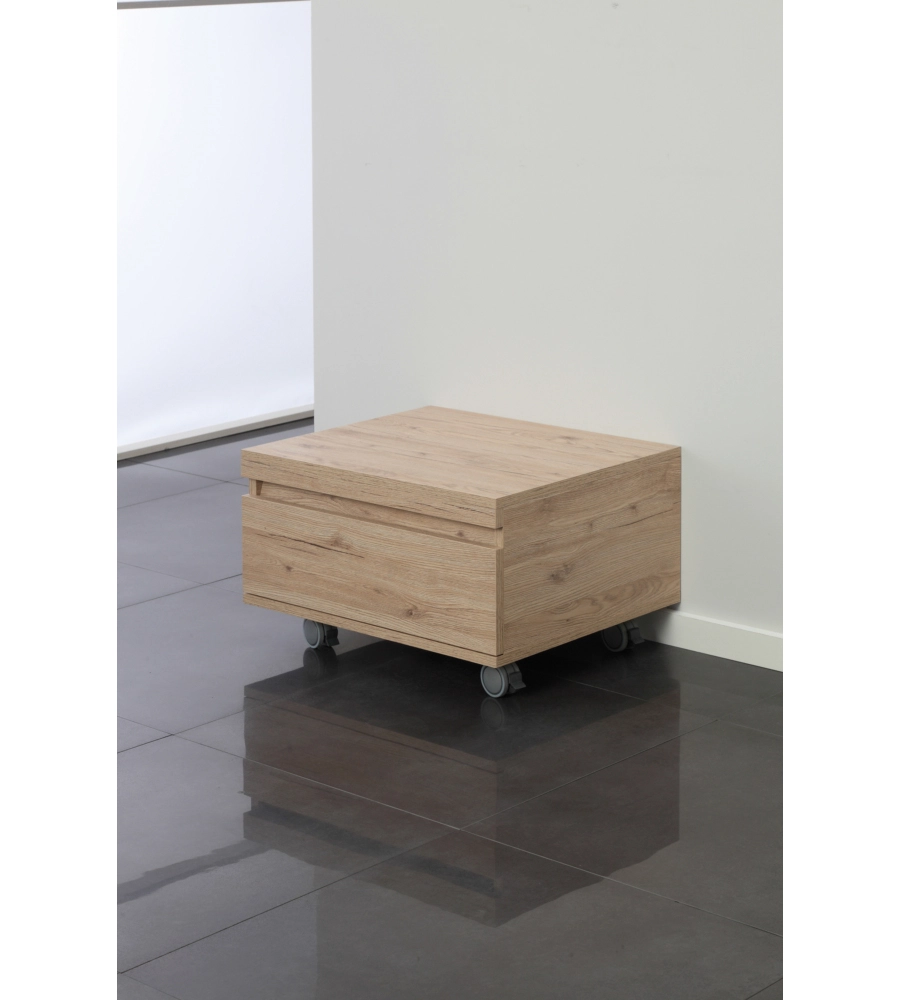 CASSETTIERA SU RUOTE "SHELF" 1 CASSETTO ROVERE, 58X48X29,5 CM