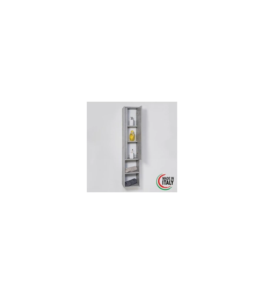 PENSILE SOSPESO PER BAGNO "SHELF" CEMENTO, 30X24X150 CM