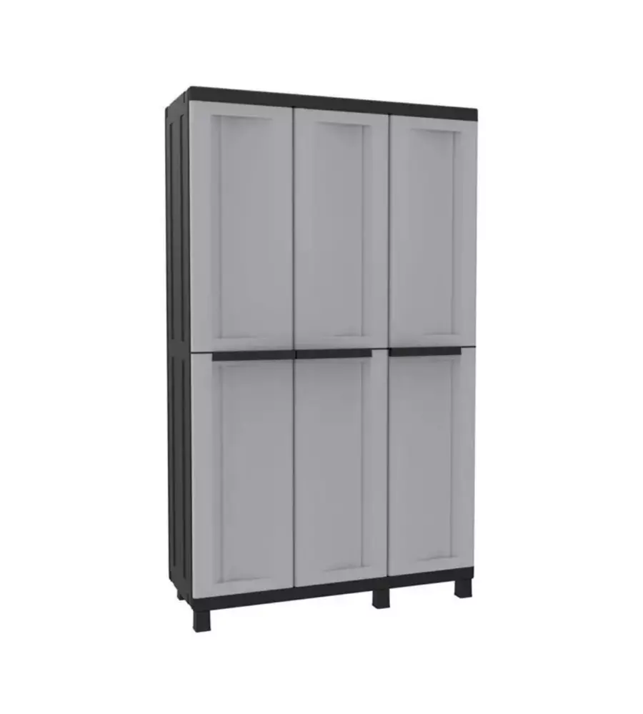 ARMADIO ALTO TERRY "TWIST BLACK 102A" IN RESINA GRIGIO E NERO 102X39X170 CM