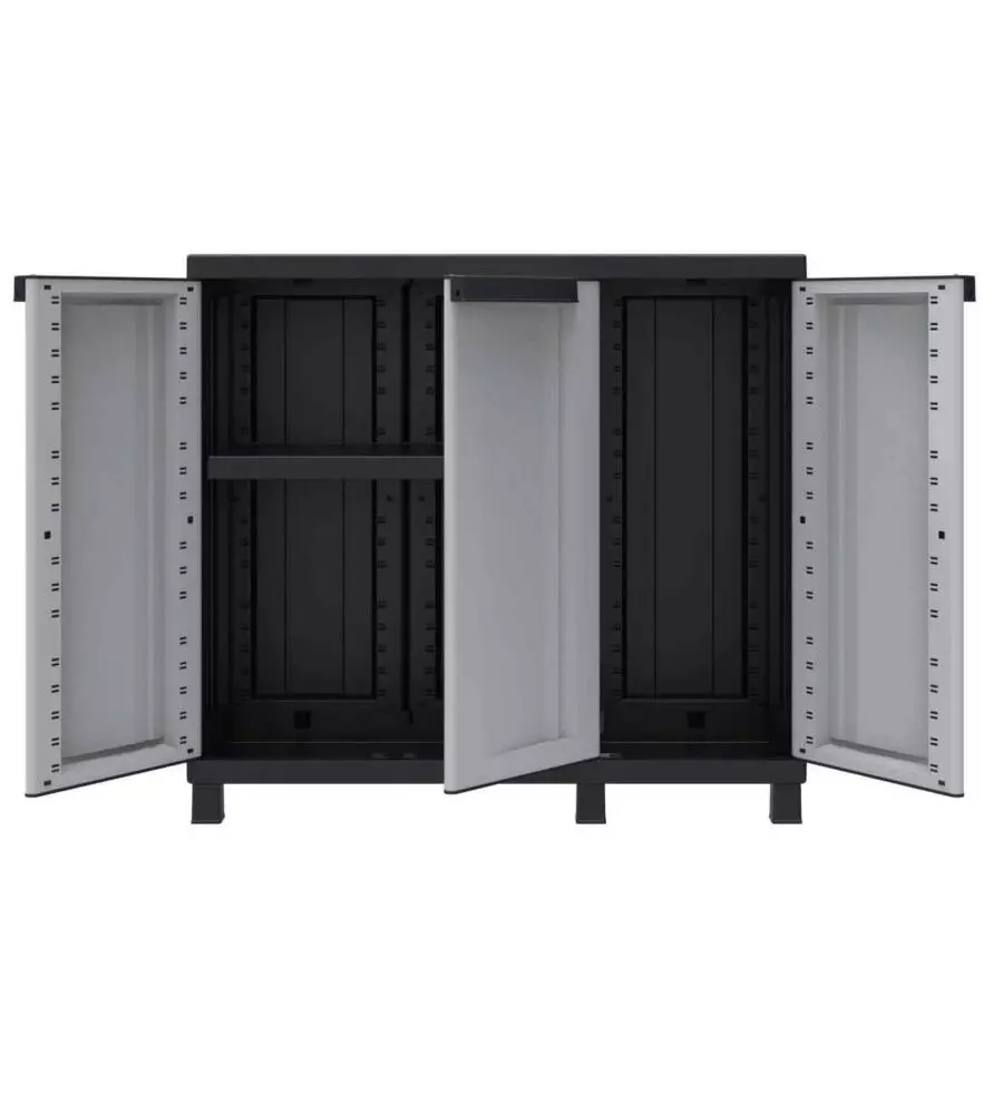 ARMADIO IN RESINA BASSO "TWIST BLACK 102B", 102X39X91,5H CM