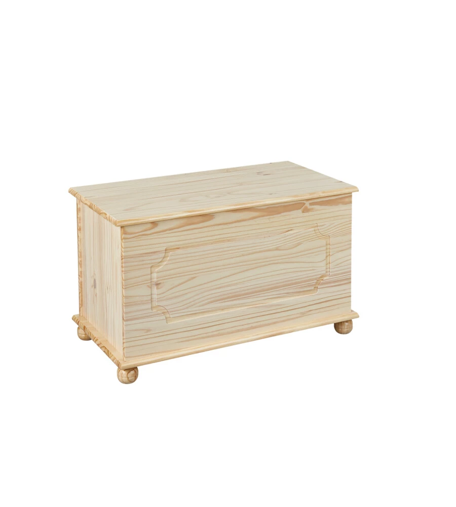 PANCA CONTENITORE IN PINO MASSELLO VERNICIATO NATURALE, L.89X47X53