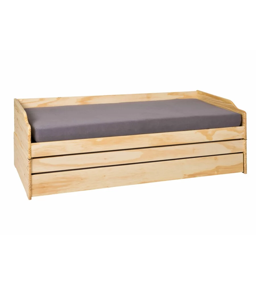 LETTO SINGOLO 3 IN 1 IN PINO MASSELLO 90X200 CM